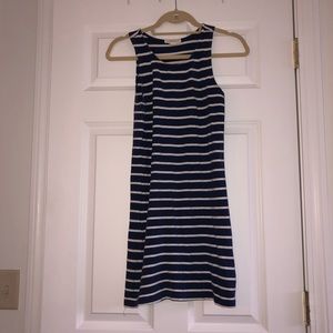 Blue and white stripe bodycon dress